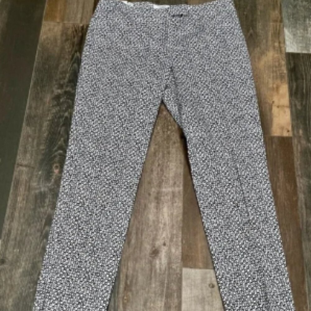 Peserico Stretch Trouser Women's White & Navy sz 48/ US 12.